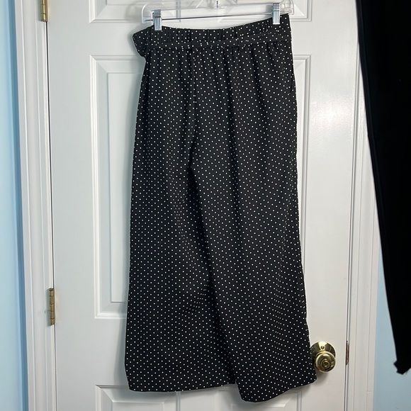 Halogen Polka Dot Wide Leg Tie Waist Pants Size Small Beachy Summer - Picture 4 of 11